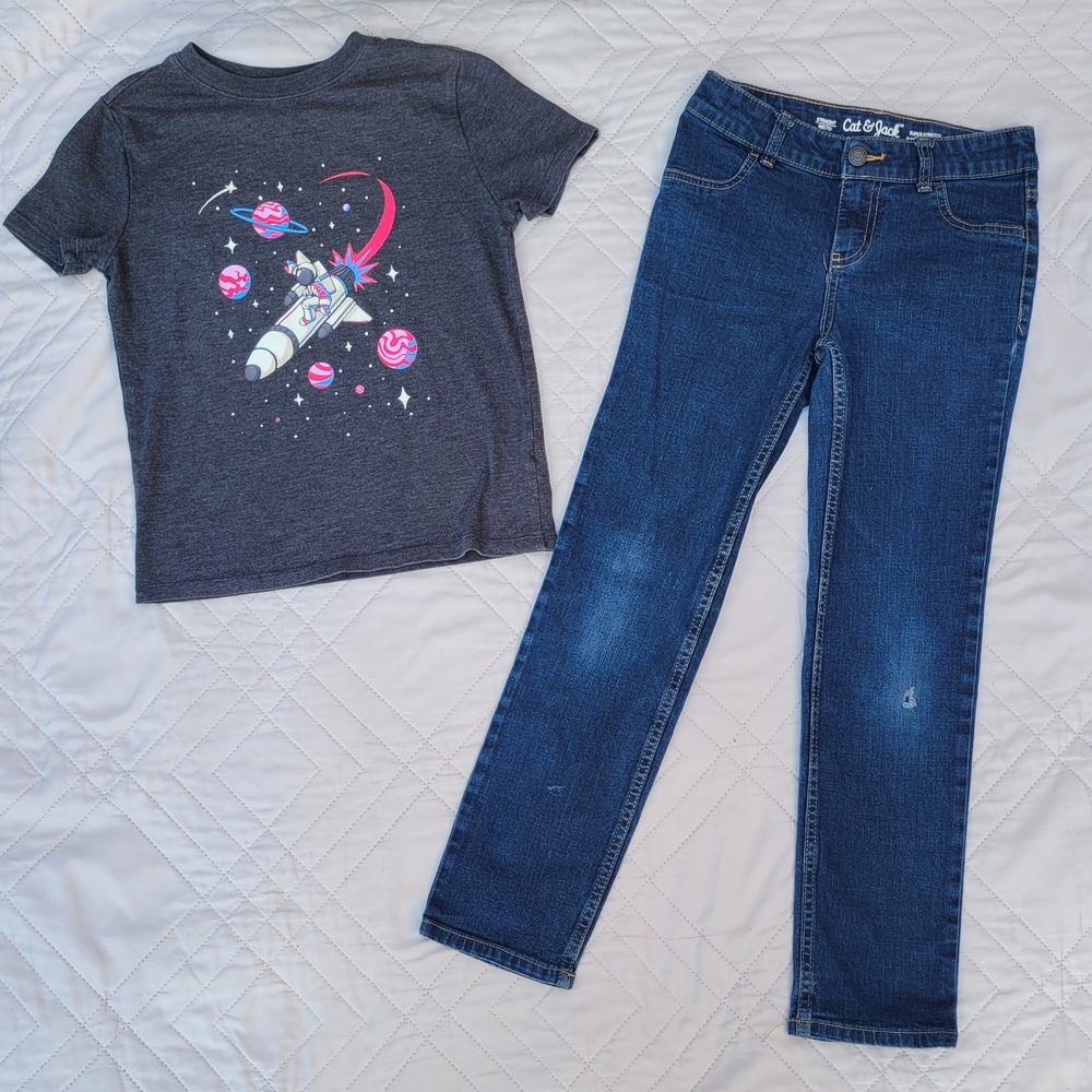 Kids Clothes Cat & Jack Girls Pants And Top size 6 7 8